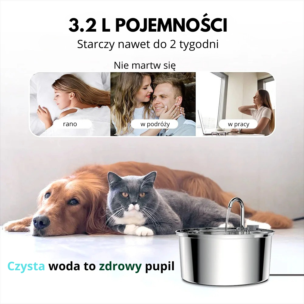 TotalClean Czysta woda zdrowy kot fontanna Velvio™ 3.2 L